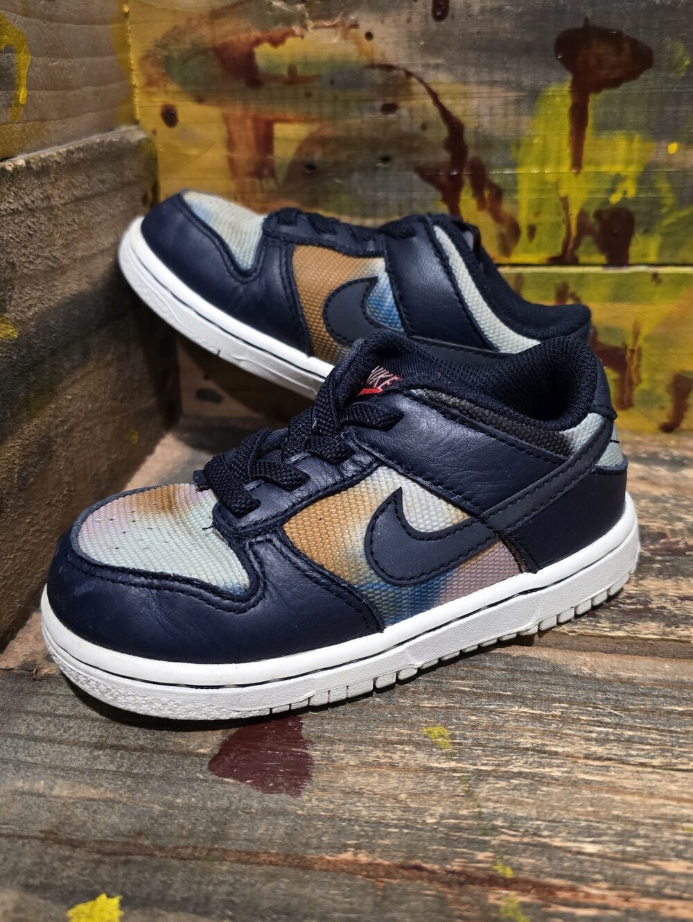 Nike Dunk Low SE Graffiti Obsidian Toddler Size 8c DM1048-400 Shoes